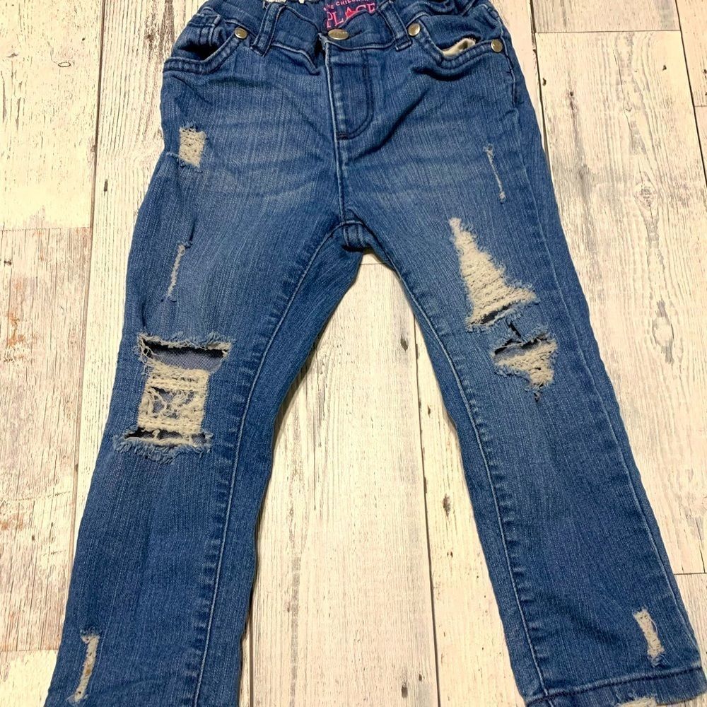Childrens Place Super Skinny Ripped Jeans